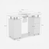 Manicure Table for Beautician with Extractor, Wheels, 3 Drawers, White Mango Bulk Discounts