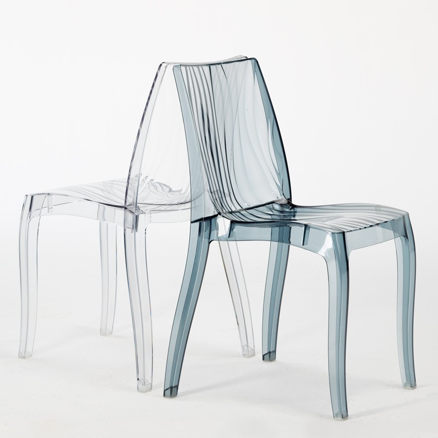 Dune Transparent Polycarbonate Design Chair Made In Italy For Home Interiors