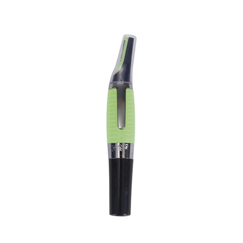 Battery-Powered Precision Razor with LED, 2 Combs, Black and Green - Spark Promotion
