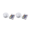 Set of 2 Waterproof LED Spotlights with Remote Control Ø 6.9x2.8 cm Virel Promotion
