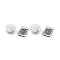Set of 2 Waterproof LED Spotlights with Remote Control Ø 6.9x2.8 cm Virel Promotion
