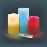 Set of 3 LED Candles with Remote, 12 Color Variations, Tivon Discounts