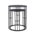 Set of 2 Nesting Round Black Wrought Iron Tables Daram Sale
