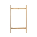 Foldable Iron Table with 2 Shelves in Vienna Straw, Murea Model