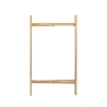 Foldable Iron Table with 2 Shelves in Vienna Straw, Murea Model