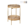 Foldable Iron Table with 2 Shelves in Vienna Straw, Murea Promotion