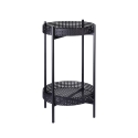 Foldable Metal Table with 2 Shelves, Vienna Straw - Zinek Choice Of