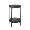 Foldable Metal Table with 2 Shelves, Vienna Straw - Zinek Choice Of