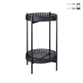 Foldable Metal Table with 2 Shelves, Vienna Straw - Zinek Promotion