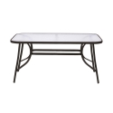 Oshra Rectangular Outdoor Table, Carbon Steel and Glass On Sale