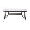 Oshra Rectangular Outdoor Table, Carbon Steel and Glass On Sale