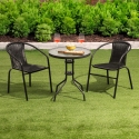 Lorea Round Outdoor Table 60 cm Carbon Steel and Glass On Sale