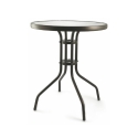 Lorea Round Outdoor Table 60 cm Carbon Steel and Glass Discounts