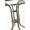 Lorea Round Outdoor Table 60 cm Carbon Steel and Glass Bulk Discounts