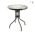 Lorea Round Outdoor Table 60 cm Carbon Steel and Glass Promotion