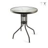 Lorea Round Outdoor Table 60 cm Carbon Steel and Glass Promotion