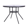 Lorea Round Outdoor Table, 100 cm, Carbon Steel and White Glass Bulk Discounts