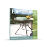 Lorea Round Outdoor Table, 100 cm, Carbon Steel and White Glass Model