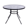 Lorea Round Outdoor Table, 100 cm, Carbon Steel and White Glass Choice Of