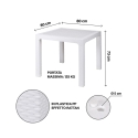 Varnu Square Outdoor Table, Rattan-Effect Plastic, 80x80 cm 