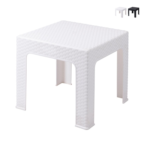 Zhorek Outdoor Low Table 43x43 cm in Rattan Effect Plastic Promotion