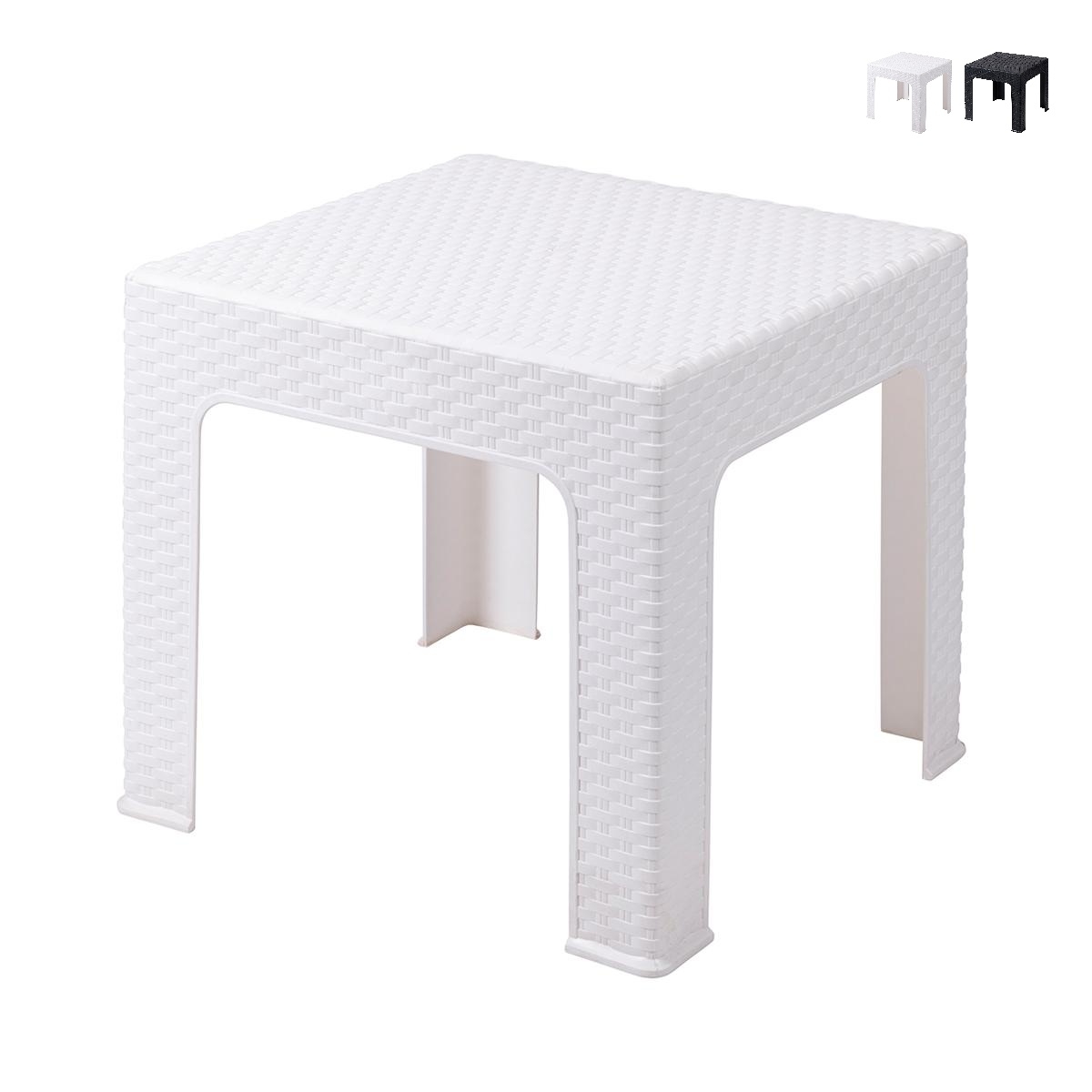 Zhorek Outdoor Low Table 43x43 cm in Rattan Effect Plastic Promotion