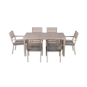 Outdoor Table + 6 Garden Chairs in Aluminum with Cushions Ibiza Offers
