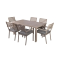 Outdoor Table + 6 Garden Chairs in Aluminum with Cushions Ibiza Promotion