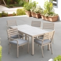 Outdoor Table + 6 Garden Chairs in Aluminum with Cushions Ibiza On Sale