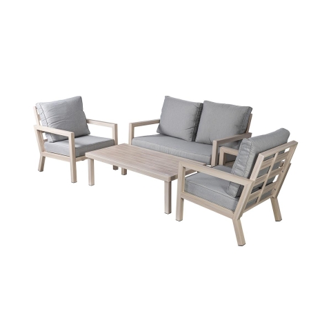 Outdoor Patio Set with Sofa, Coffee Table, and 2 Armchairs with Cushions Ibiza Promotion