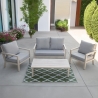 Outdoor Patio Set with Sofa, Coffee Table, and 2 Armchairs with Cushions Ibiza On Sale
