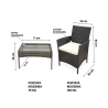Rodi Outdoor Rattan Garden Set: Sofa, 2 Armchairs, Glass-Top Table Model