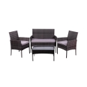 Rodi Outdoor Rattan Garden Set: Sofa, 2 Armchairs, Glass-Top Table Promotion