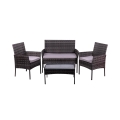 Rodi Outdoor Rattan Garden Set: Sofa, 2 Armchairs, Glass-Top Table Promotion