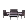 Rodi Outdoor Rattan Garden Set: Sofa, 2 Armchairs, Glass-Top Table Promotion