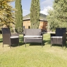 Rodi Outdoor Rattan Garden Set: Sofa, 2 Armchairs, Glass-Top Table On Sale