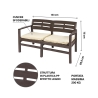 Outdoor Garden Lounge Set: Sofa, 2 Armchairs, Coffee Table, Wood Effect Fij 
