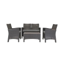 Garden Lounge Set: 2-Seater Sofa, Armchairs, Coffee Table, Rattan Effect, Malaga Discounts