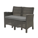 Garden Lounge Set: 2-Seater Sofa, Armchairs, Coffee Table, Rattan Effect, Malaga Model