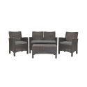 Garden Lounge Set: 2-Seater Sofa, Armchairs, Coffee Table, Rattan Effect, Malaga Cost