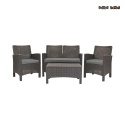 Garden Lounge Set: 2-Seater Sofa, Armchairs, Coffee Table, Rattan Effect, Malaga Promotion
