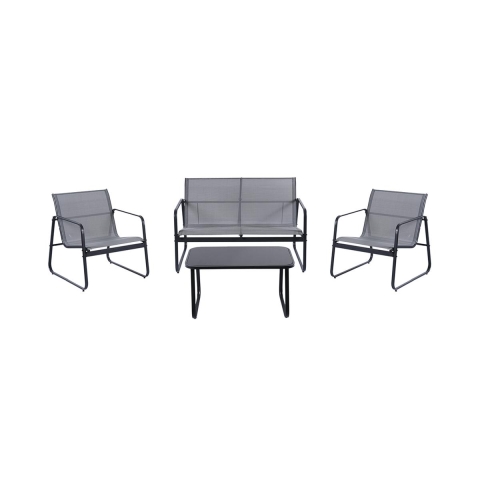 Saint Tropez 4-Piece Outdoor Patio Set with Glass-Top Table Promotion
