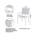 Outdoor Garden Chair with Armrests, Aluminum - Tropea Cost