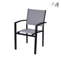 Outdoor Garden Chair with Armrests, Aluminum - Tropea Promotion
