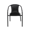 Outdoor Garden Chair with Armrests, Woven Black Bravik Offers