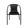 Outdoor Garden Chair with Armrests, Woven Black Bravik Offers