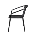 Outdoor Garden Chair with Armrests, Woven Black Bravik Sale