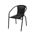 Outdoor Garden Chair with Armrests, Woven Black Bravik Promotion
