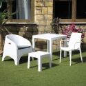 Paros Rattan-Effect Garden Chair with Armrests in Polypropylene On Sale