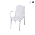 Paros Rattan-Effect Garden Chair with Armrests in Polypropylene Promotion